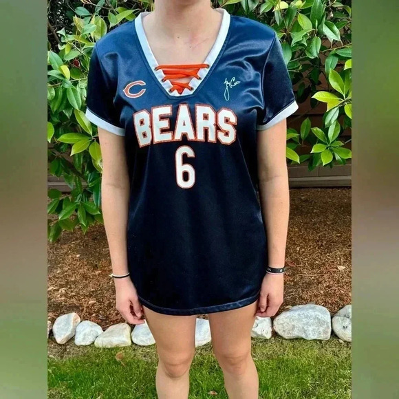 NFL Chicago Bears #6 Jay Cutler Signature Satin Jersey Fitted Woman’s 2012 - Picture 8 of 11